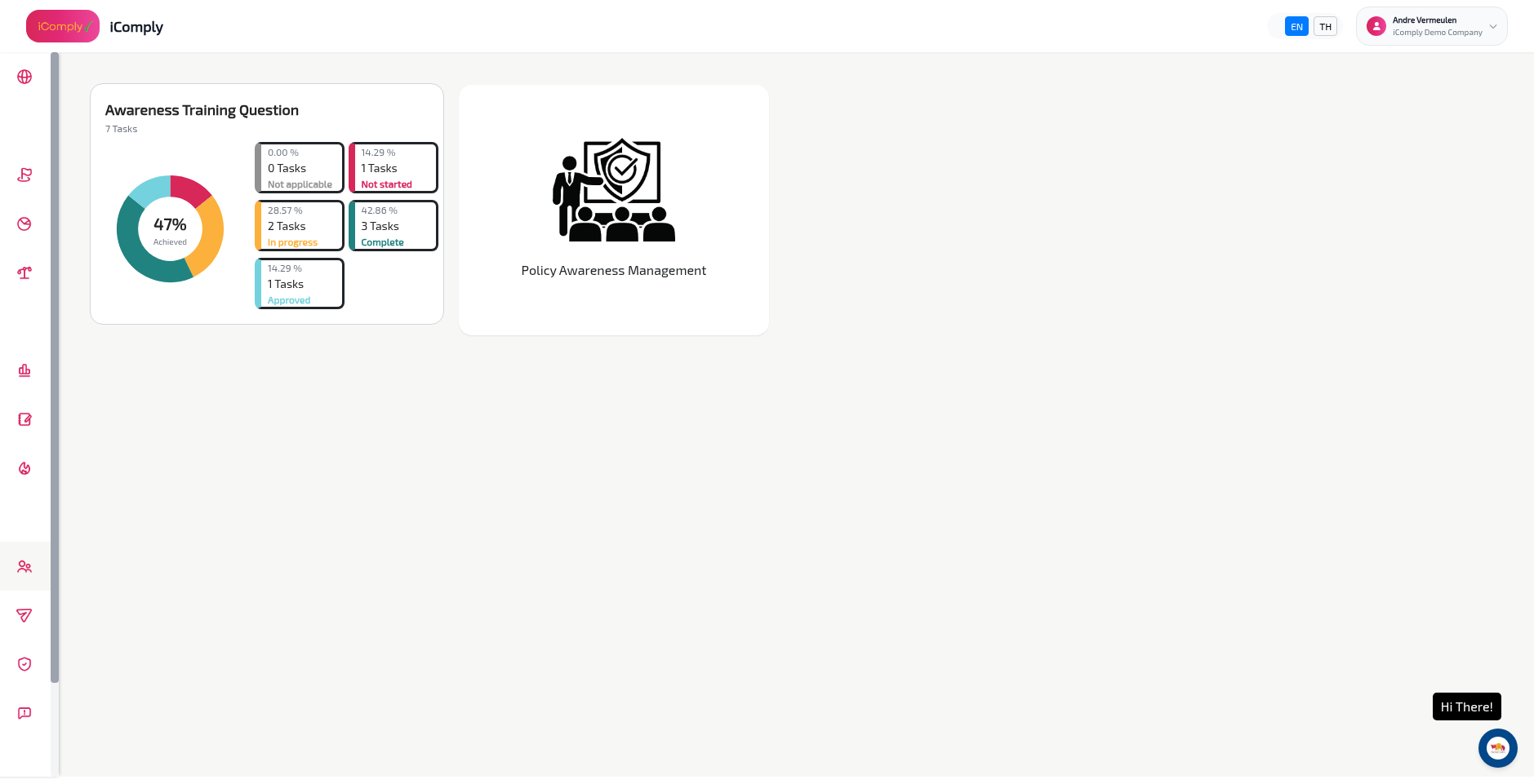 Employee cybersecurity awareness training interface.
